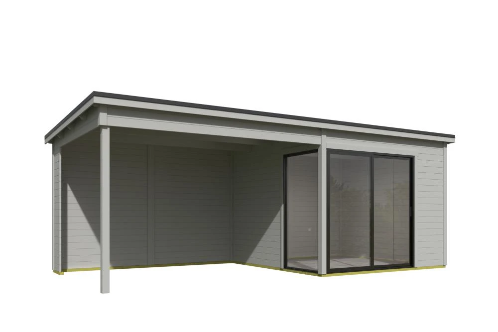 Outdoor Life Tuinhuis Julia met Overkapping Platinum Grey 645 x 295 cm - Afbeelding 2